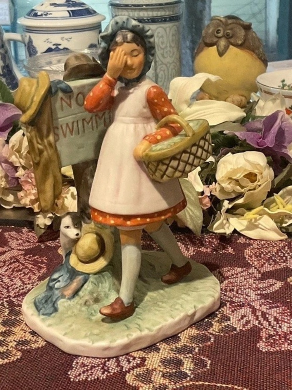 G—Norman Rockwell No Swimming Porcelain Figurine Multicolor 1970’S Collectible